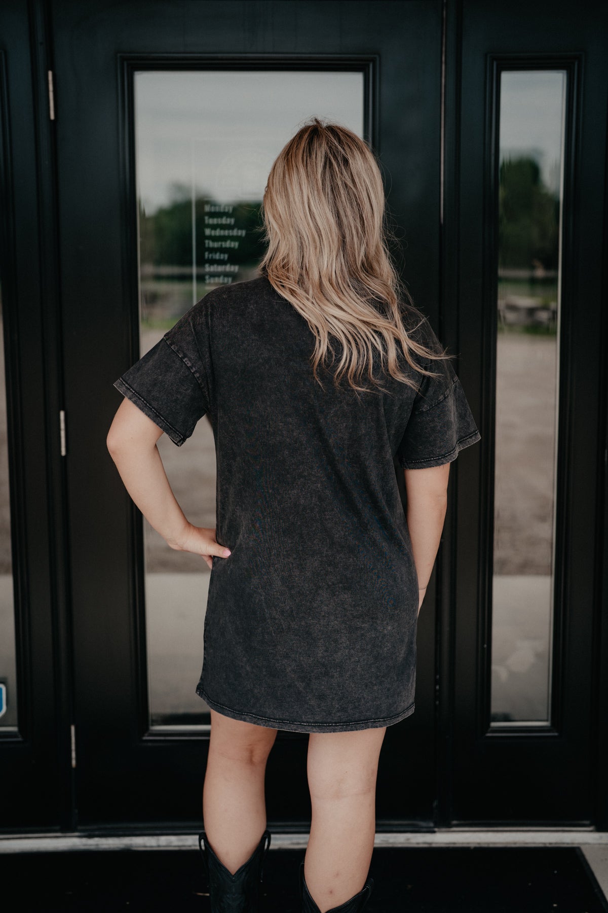 'Rosa' Mineral Wash Graphic T-Shirt Dress by Rock & Roll (XS-XXL)