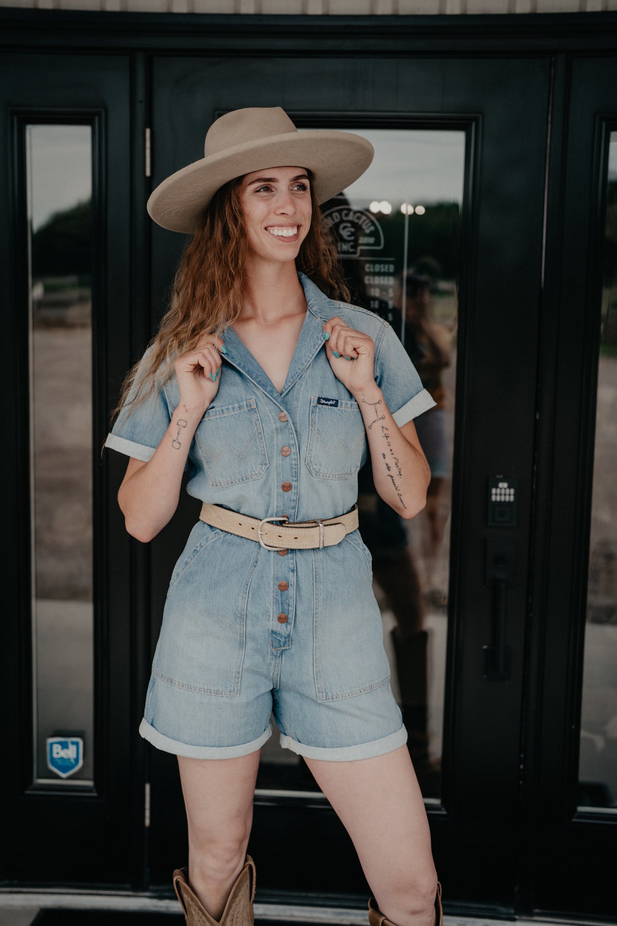 'Wrenley' Wrangler Denim Snap Romper (XS-XXL)