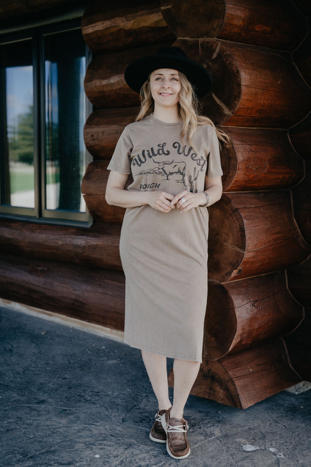 'Bandito' Women's Mineral Wash T-shirt Dress (XS-XXL)