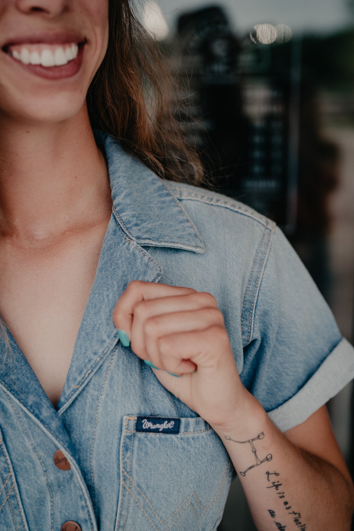'Wrenley' Wrangler Denim Snap Romper (XS-XXL)