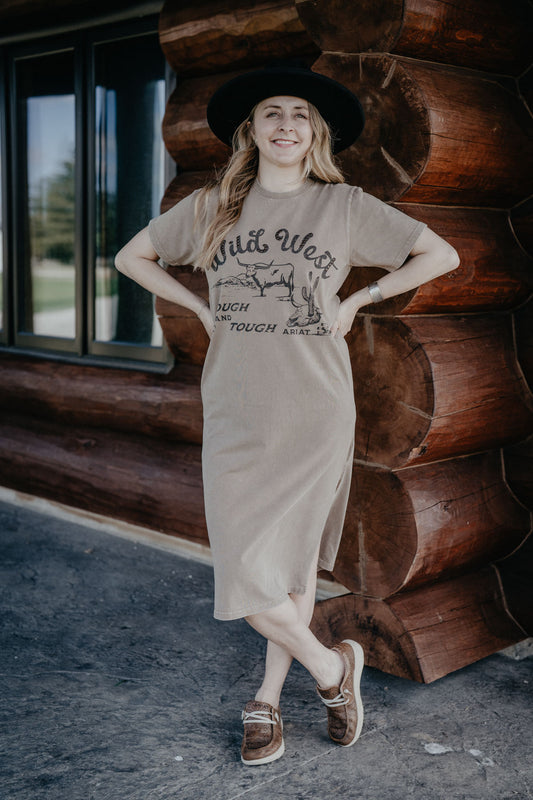 'Bandito' Women's Mineral Wash T-shirt Dress (XS-XXL)