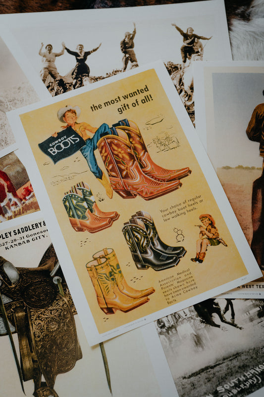 'Cowboy Boots for Boys' Retro Poster
