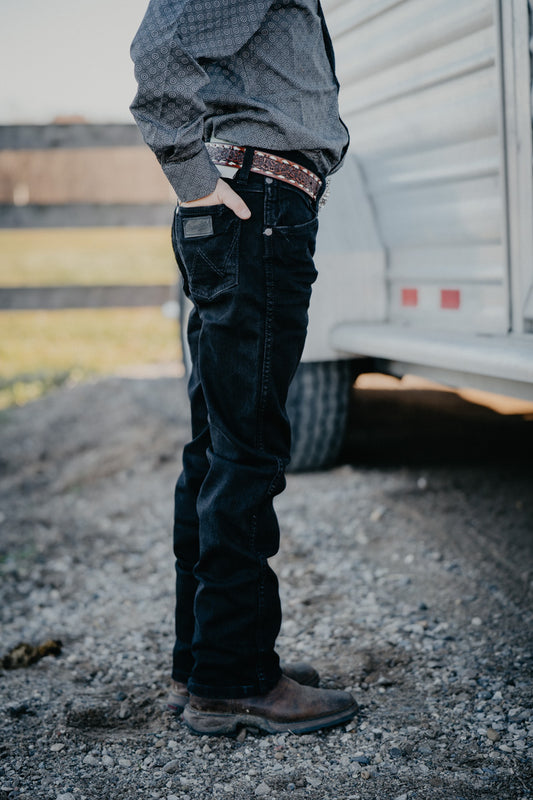 'Milo' BLACK Wrangler Boys Retro Slim Straight (Sizes 4-16/ Slim & Regular)