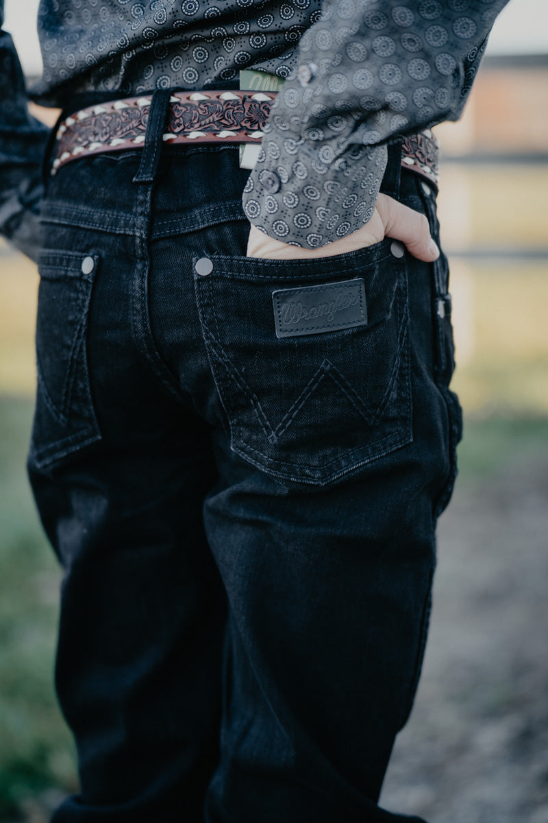 'Milo' BLACK Wrangler Boys Retro Slim Straight (Sizes 4-16/ Slim & Regular)