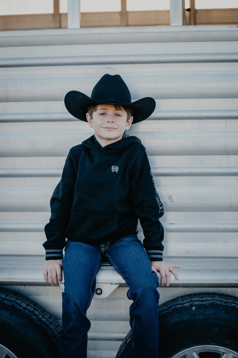 'Zeek Jr' CINCH Boy's Black Pullover Hoodie (XS-XXL)