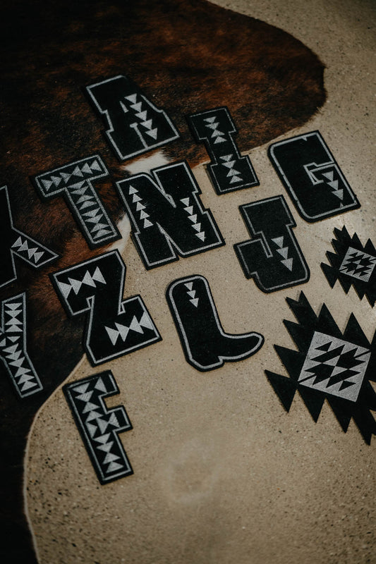 Iron On Western Letter Patches (Small)