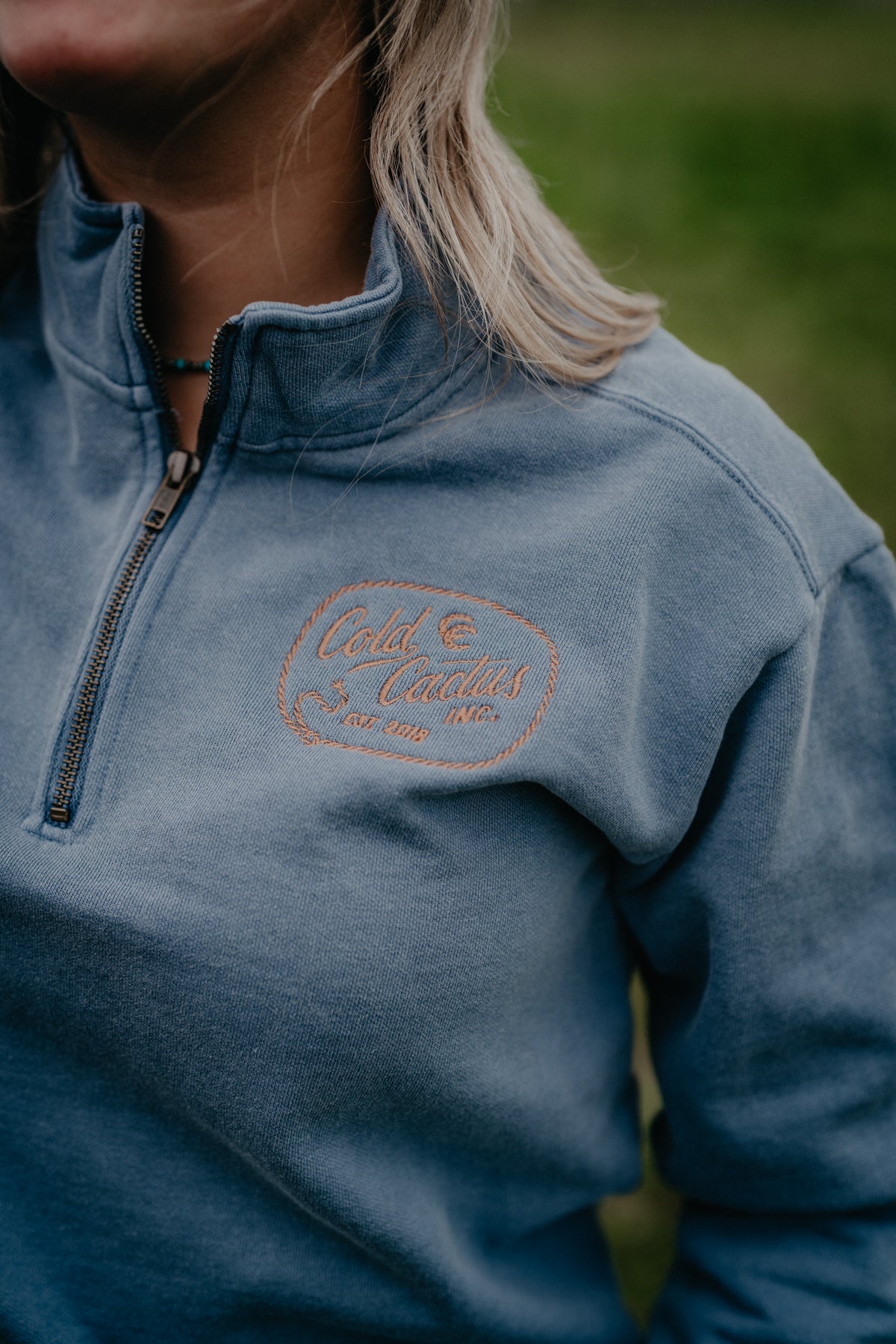 Cold Cactus Rope Logo Embroidered Unisex Quarter Zip