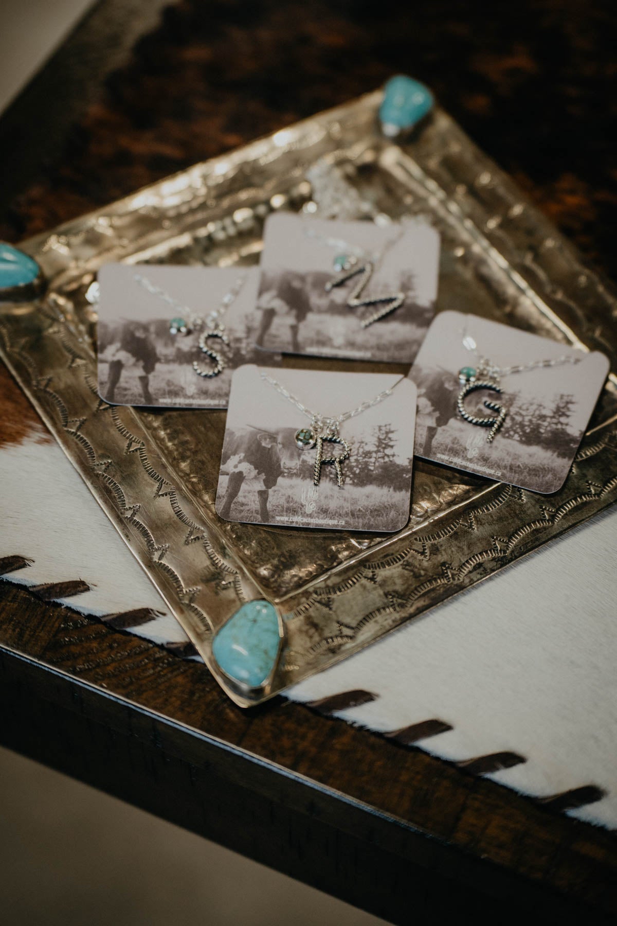 Sterling & Turquoise Rope Letter Necklace