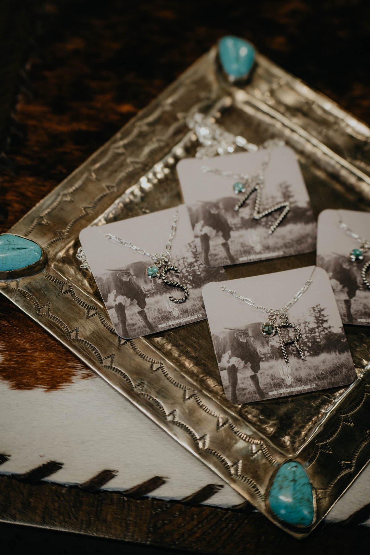 Sterling & Turquoise Rope Letter Necklace