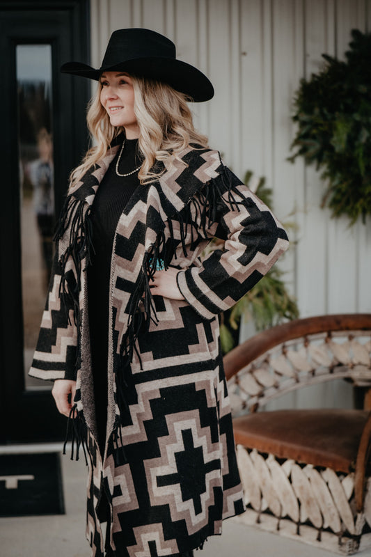 'Janine' Women's Ariat Cardigan Coat with Fringe Detail (XS-XXL)