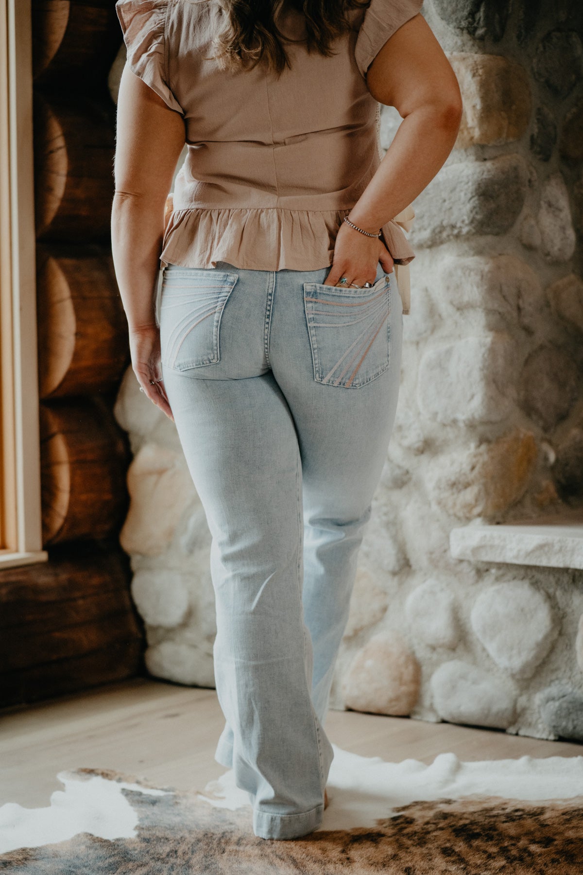 'Malibu Sky' Light Wash Dojo Trouser Jean by 7FMK (Sizes 25-32 Tailorless 32" Inseam)