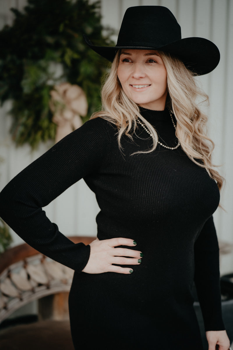 'Alicia' Black Sweater Dress with Fringe by Ariat (XS-XXL)