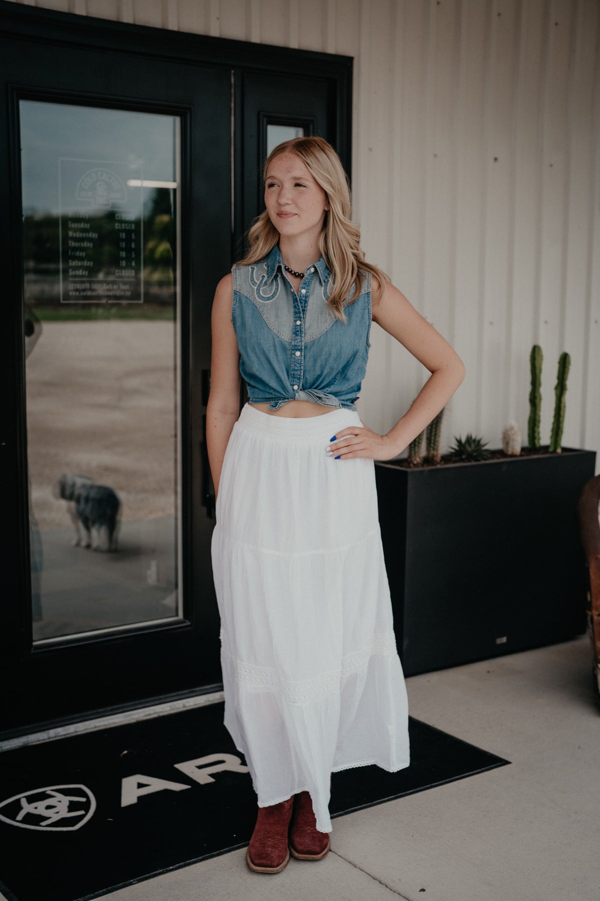 'Hydrangea' Ivory Gauze Skirt (S - XXL)