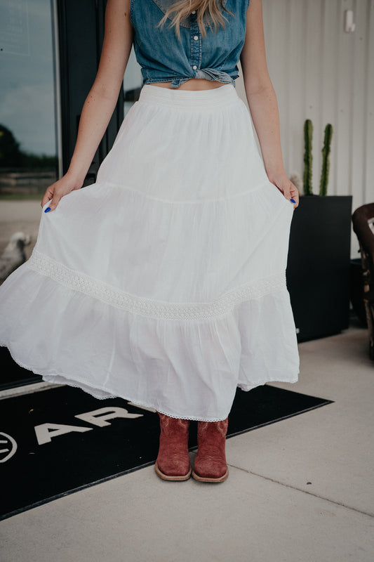 'Hydrangea' Ivory Gauze Skirt (S - XXL)