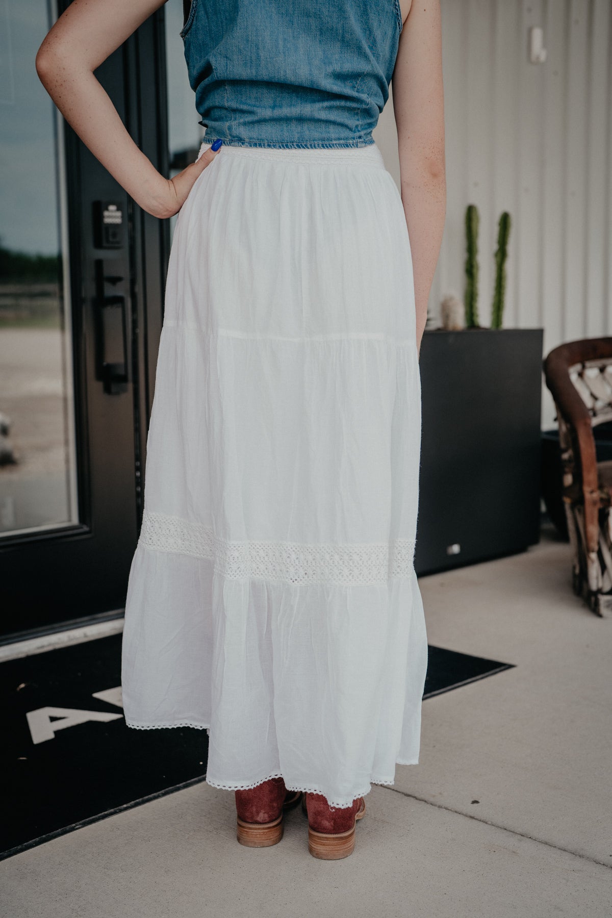 'Hydrangea' Ivory Gauze Skirt (S - XXL)