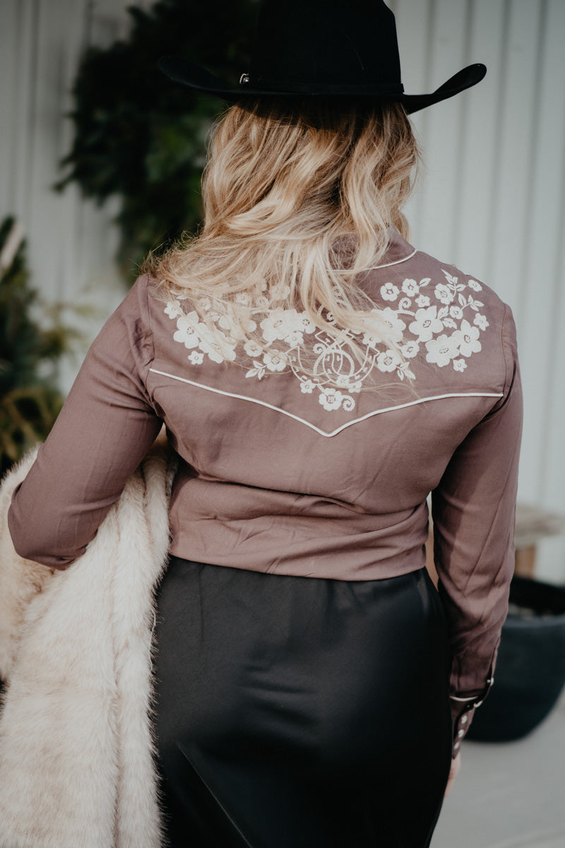 'Peyton' Rayon Floral Embroidered Blouse by Stetson (XS-XL)