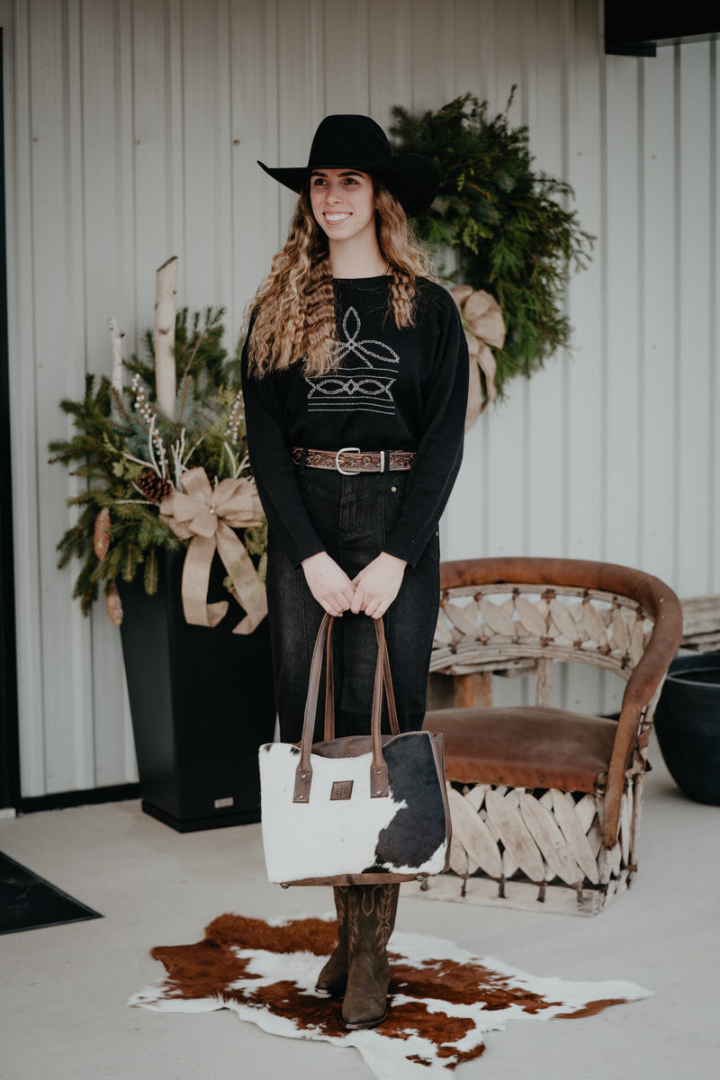 'Sullivan' Black Boot Stitch Sweater (S-XXL)