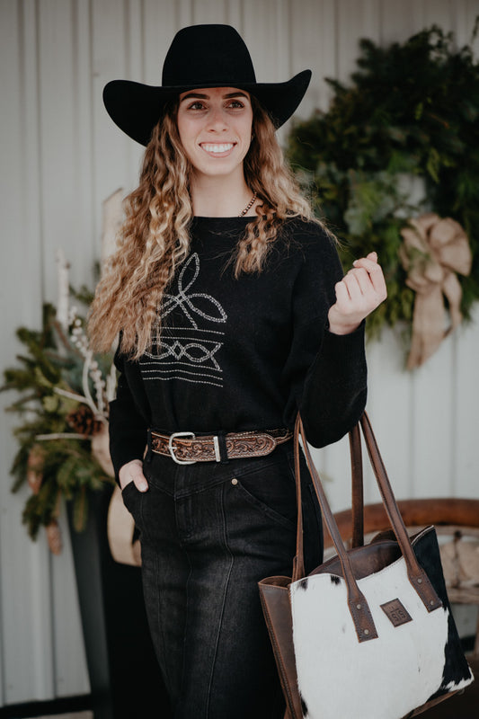 'Sullivan' Black Boot Stitch Sweater (S-XXL)