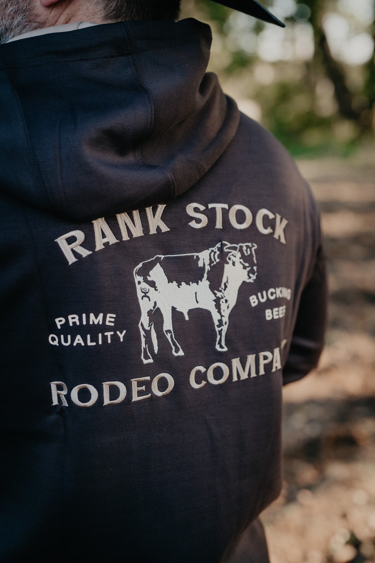 'Cattleman' Men's Dark Brown Hoody with Logo on Back