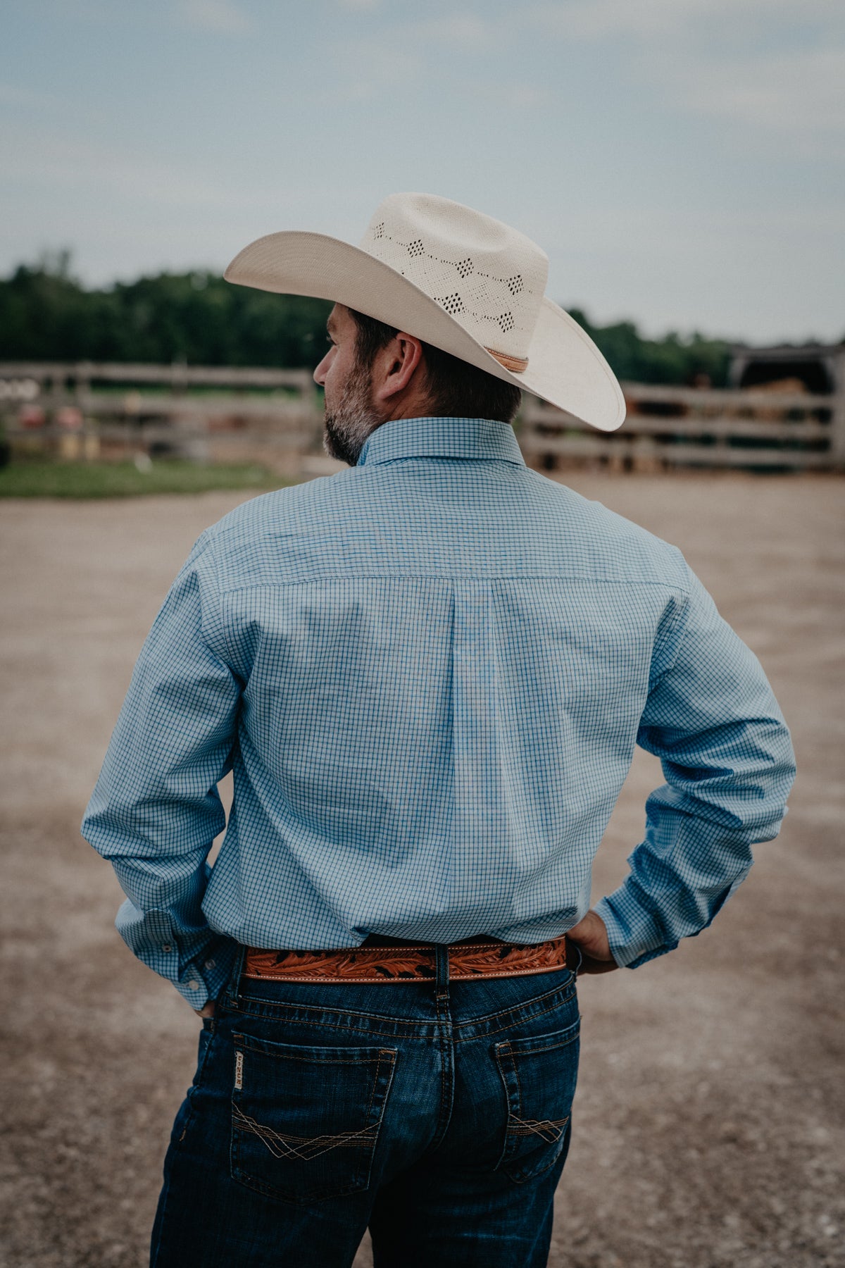 'Drew' Men's Blue Plaid CINCH Button Down (S-XXL)