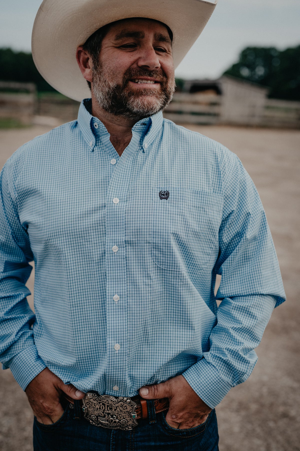 'Drew' Men's Blue Plaid CINCH Button Down (S-XXL)