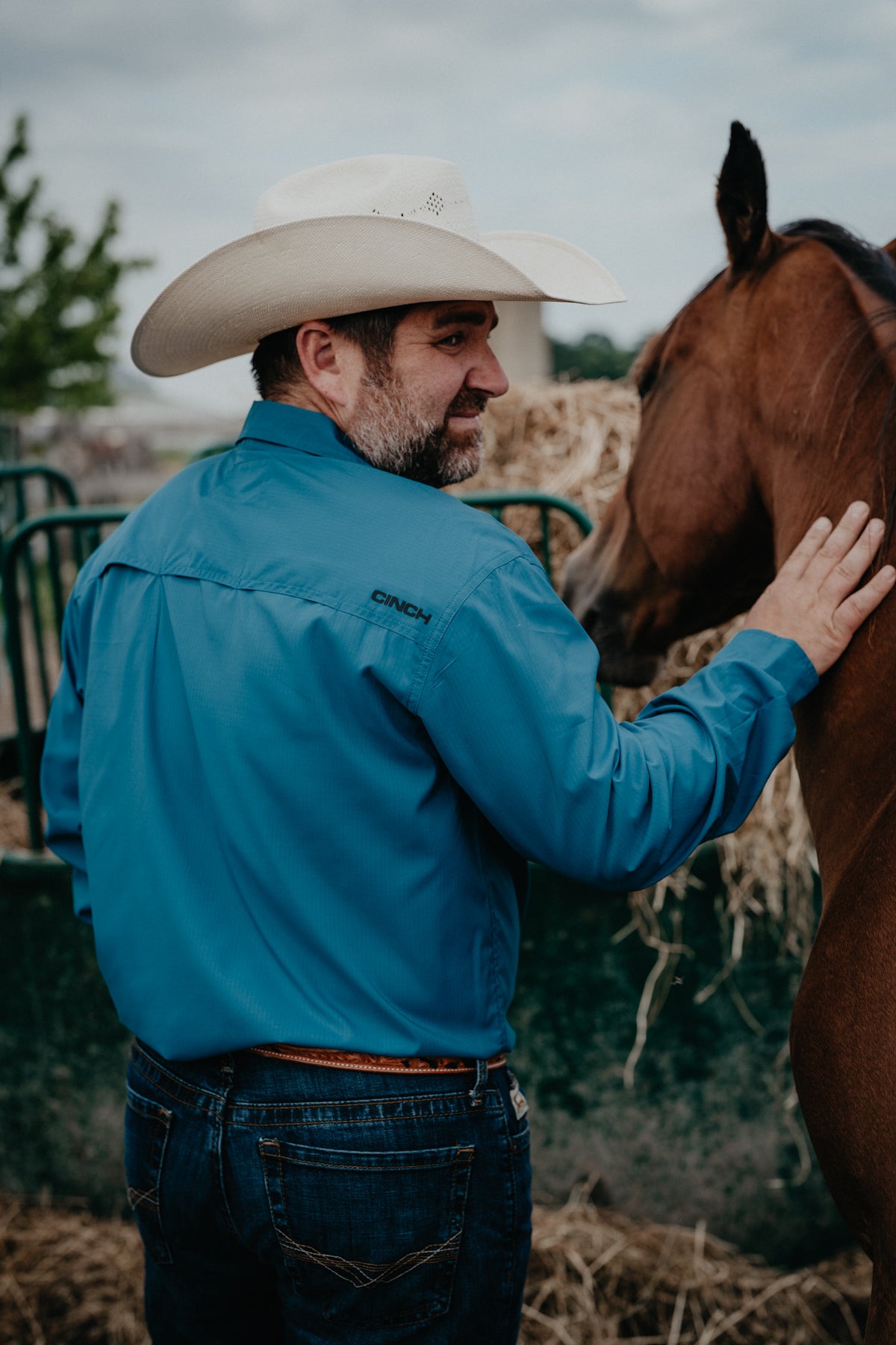 'Tyler' Men's Teal Long Sleeve CINCH Arenaflex (XS-XXL)