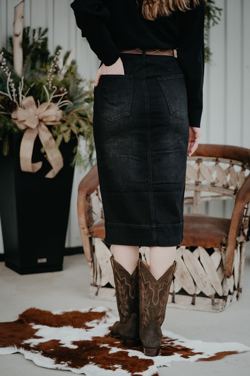 'Hailey' Women's Black Stretch Maxi Skirt by Stetson (Sizes 0-14)