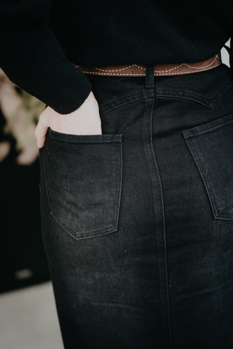 'Hailey' Women's Black Stretch Maxi Skirt by Stetson (Sizes 0-14)