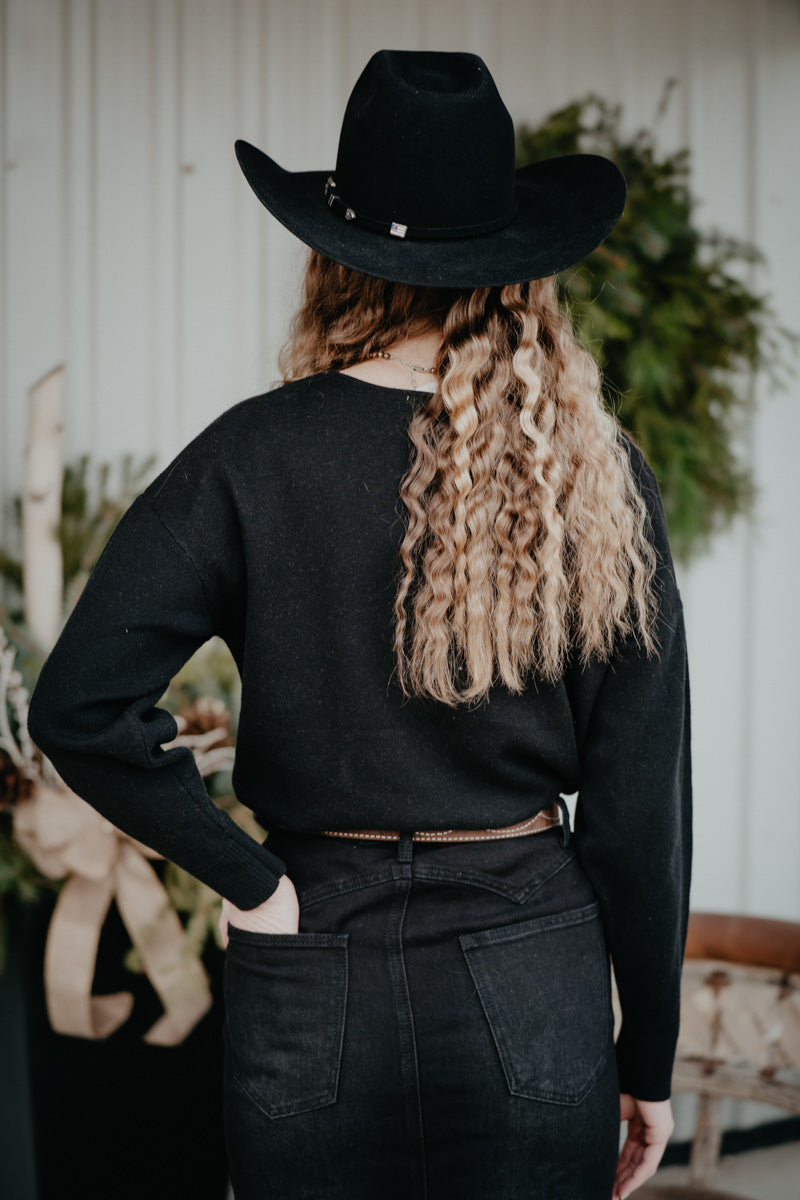 'Sullivan' Black Boot Stitch Sweater (S-XXL)