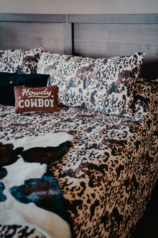 Bella Brown & White Hide Print Quilt Set by Ida Mae (Queen, King)