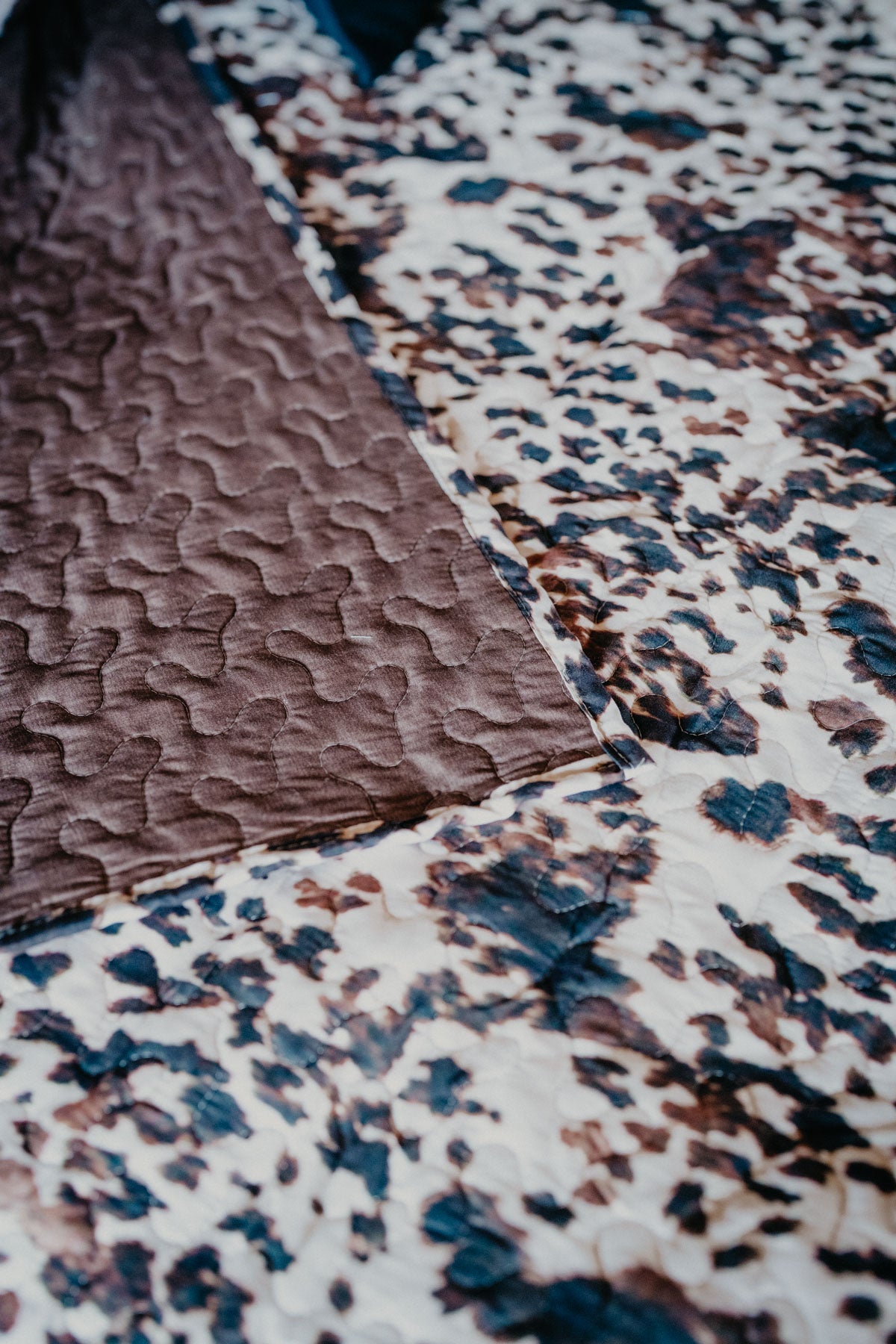 Bella Brown & White Hide Print Quilt Set by Ida Mae (Queen, King)