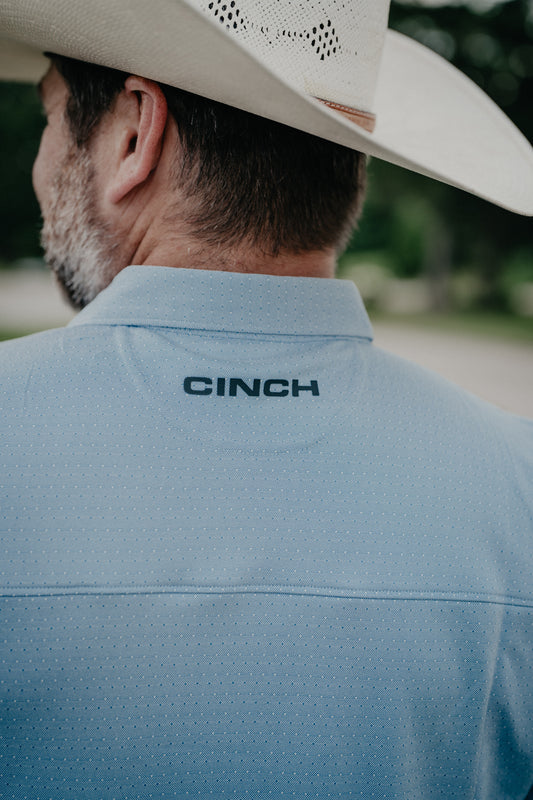 'Cyrus' Men's Light Blue CINCH ArenaFlex Polo