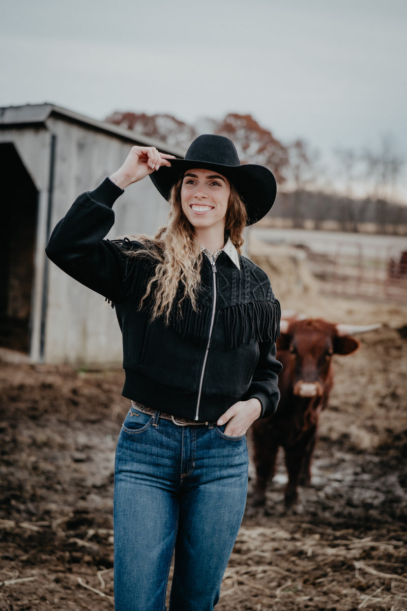 'Arctica' Women's Ariat Jacket with Cable Knit & Fringe Detail (XS-XL)