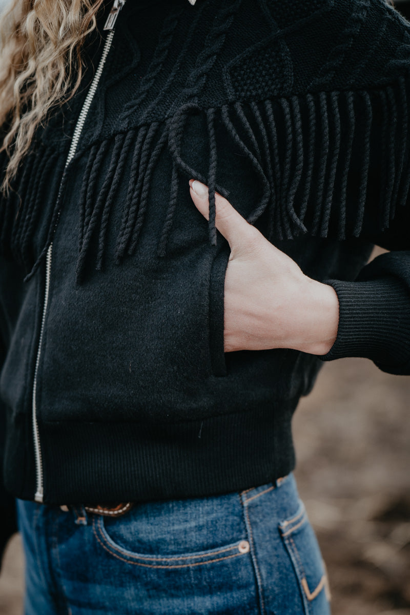 'Arctica' Women's Ariat Jacket with Cable Knit & Fringe Detail (XS-XL)