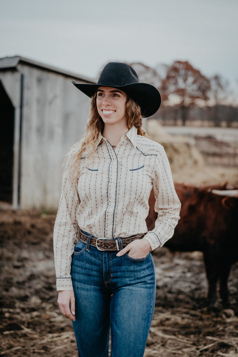 'Vera' Women's Wallpaper Pearl Snap Shirt by Roper (XS-XL)