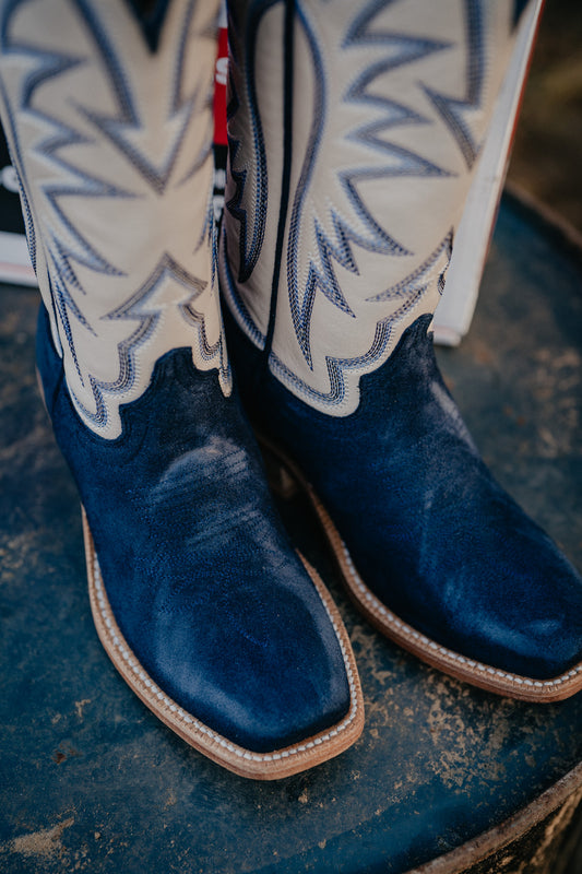 13" Hyer Rose Hill Women's Navy Roughout Boots