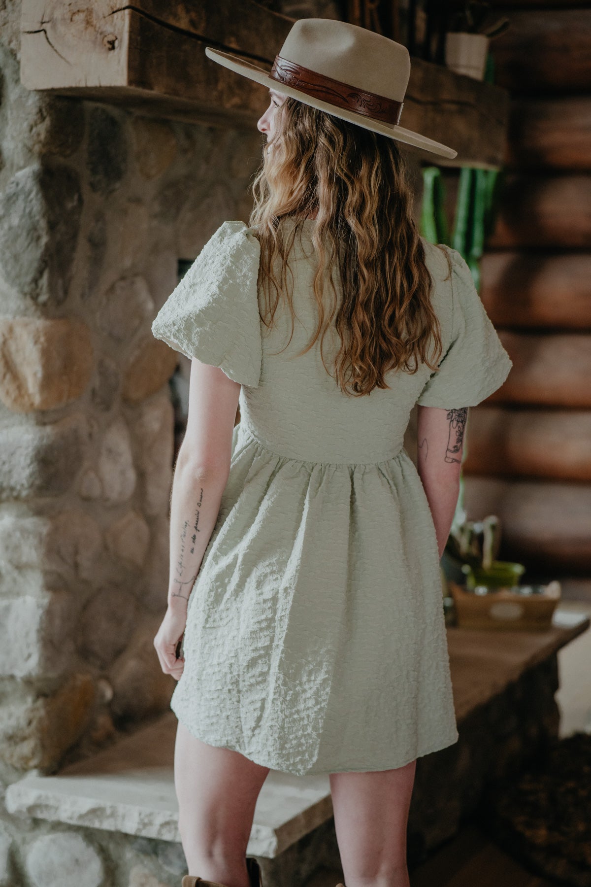 'May' Soft Sage Bow Tie Front Dress (S ONLY)