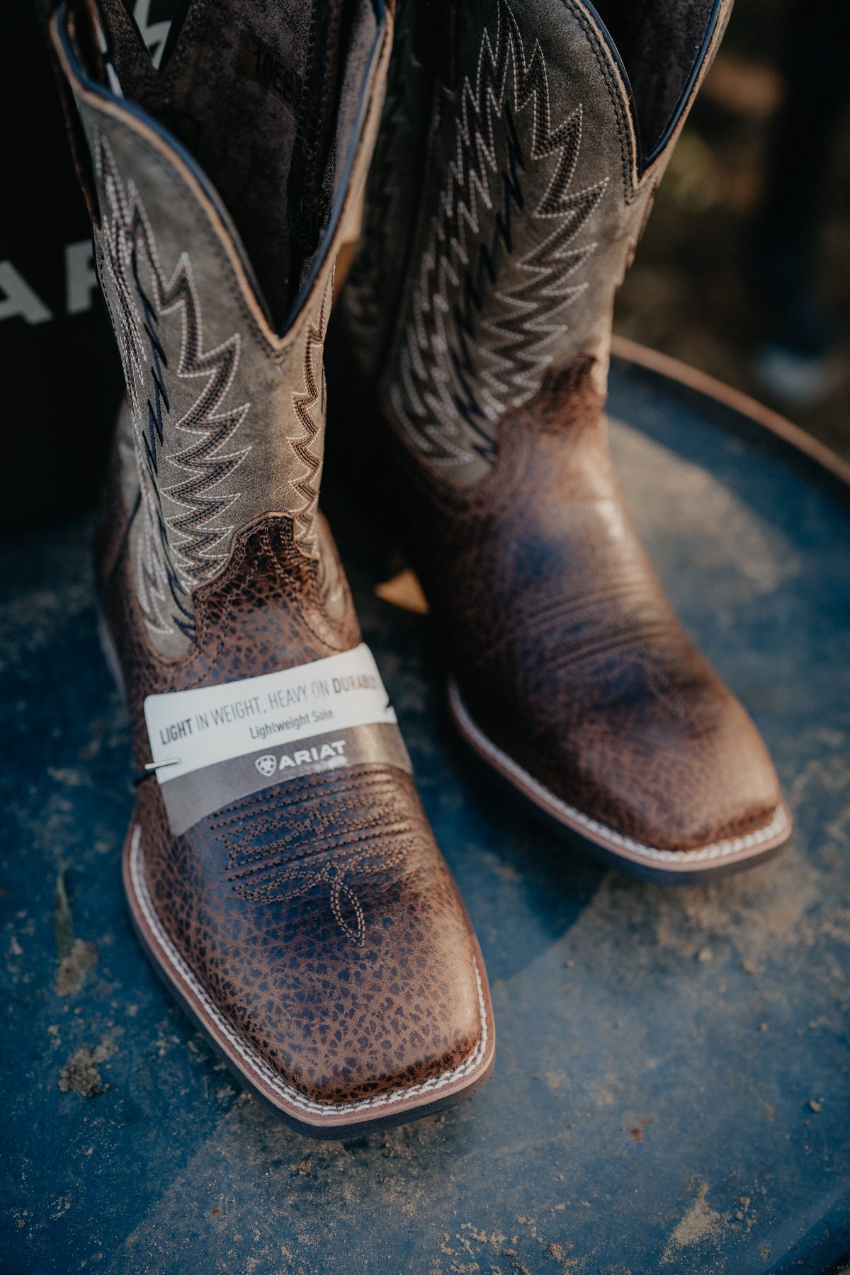 'Driggs' Ariat Men's Wide Square Toe in Toffee and Brown