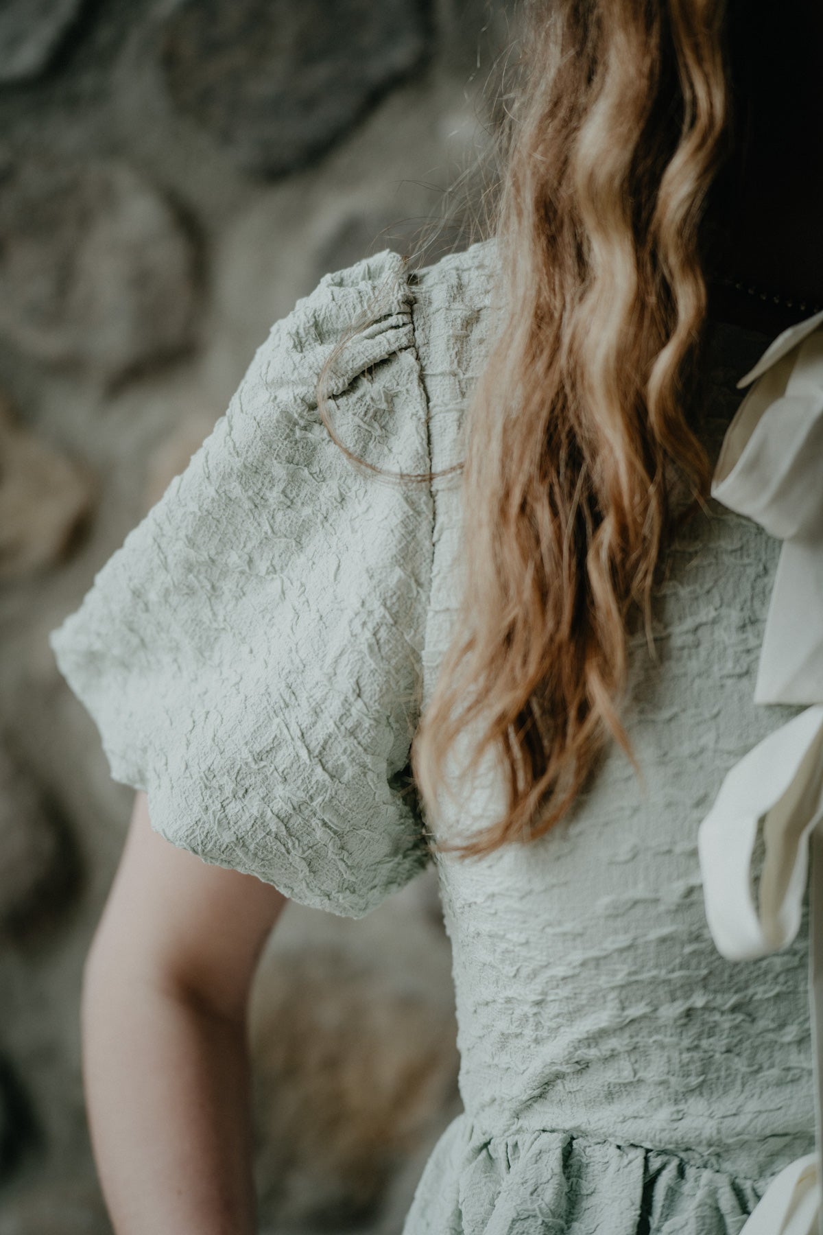 'May' Soft Sage Bow Tie Front Dress (S ONLY)