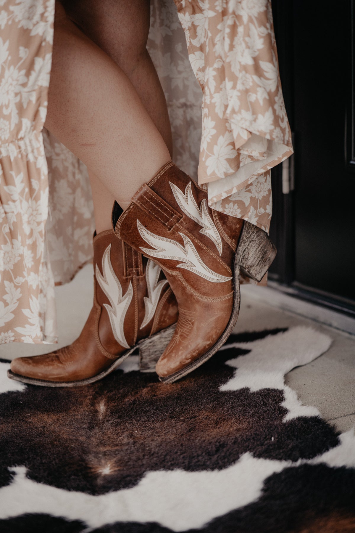 'Evan' Retro Flame Tan Booties by Liberty Black (6.5-11)