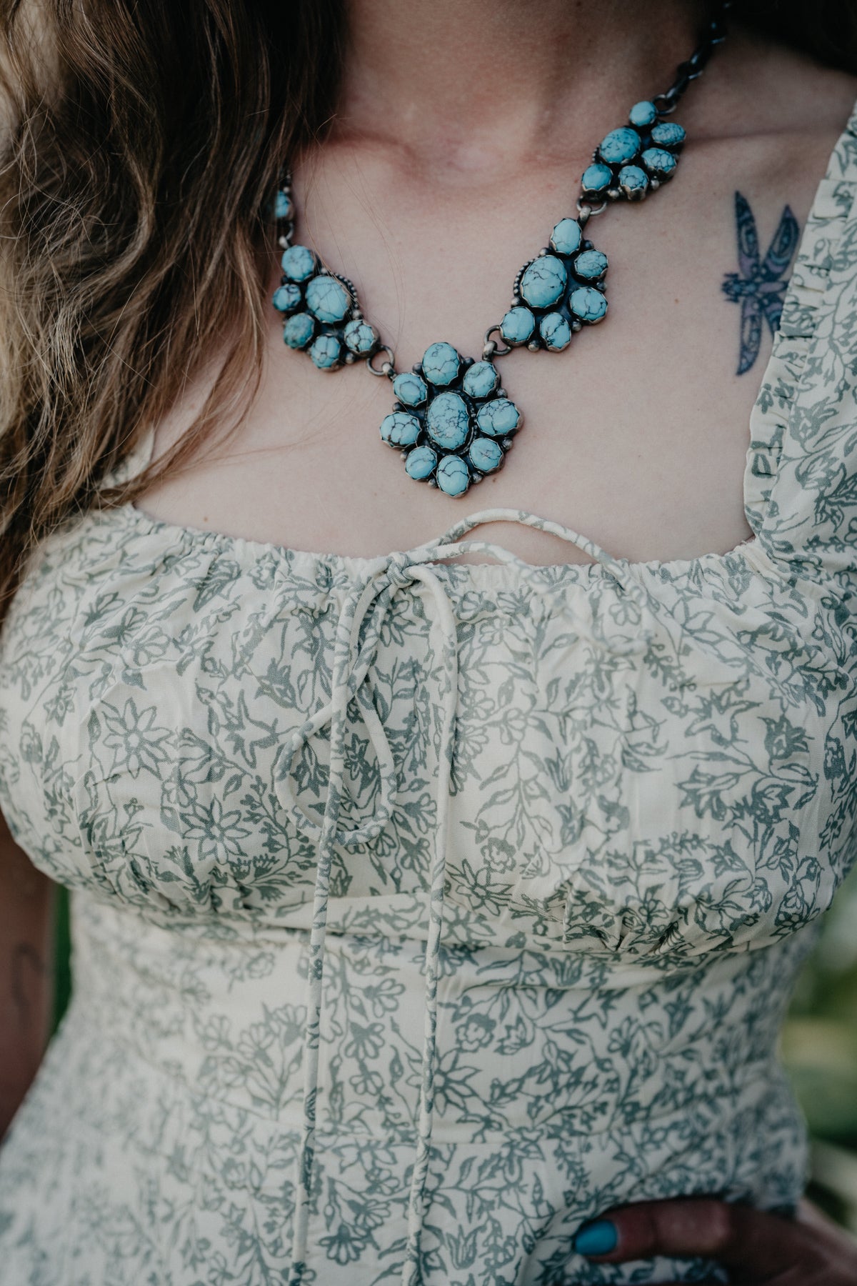 'Sallie' Sage Green Floral Tiered Midi Dress by Rock & Roll (XS-XL)