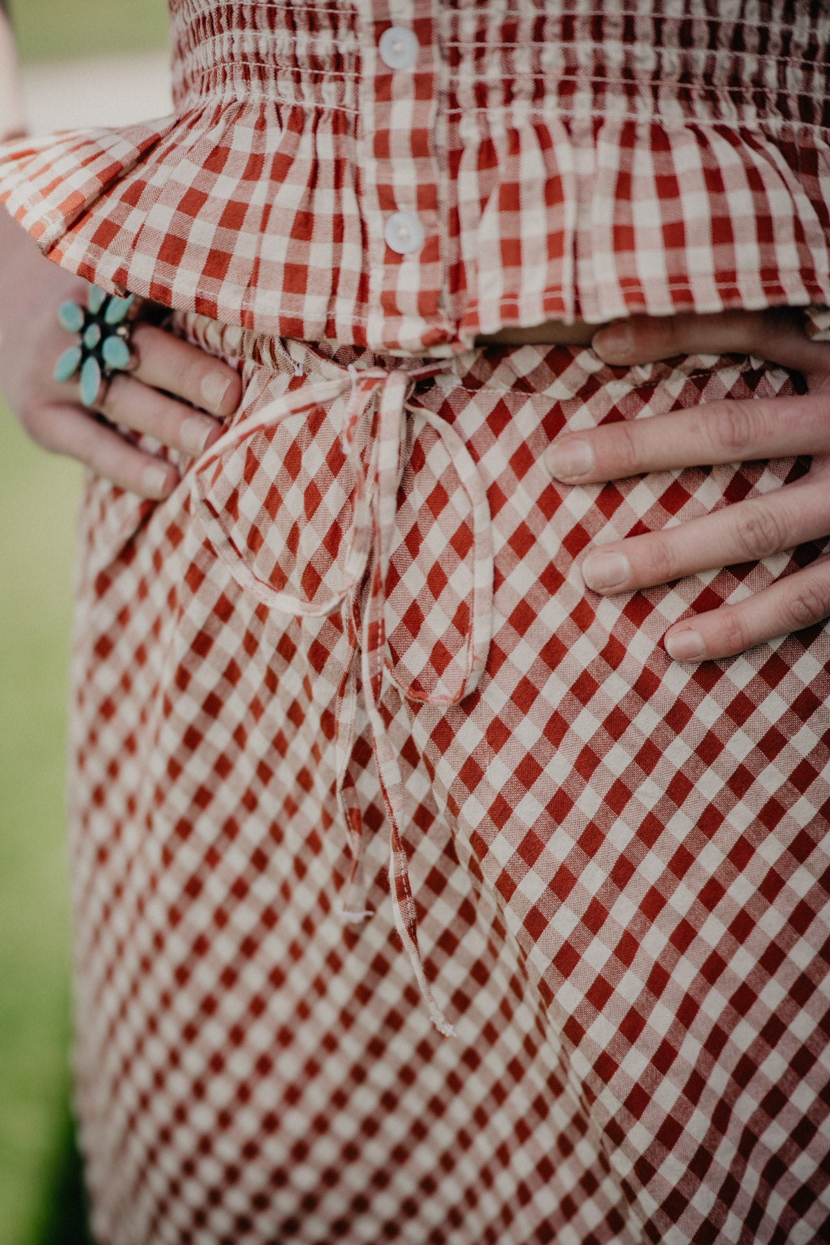 'Carley' Rust Gingham Skirt (S - XL)