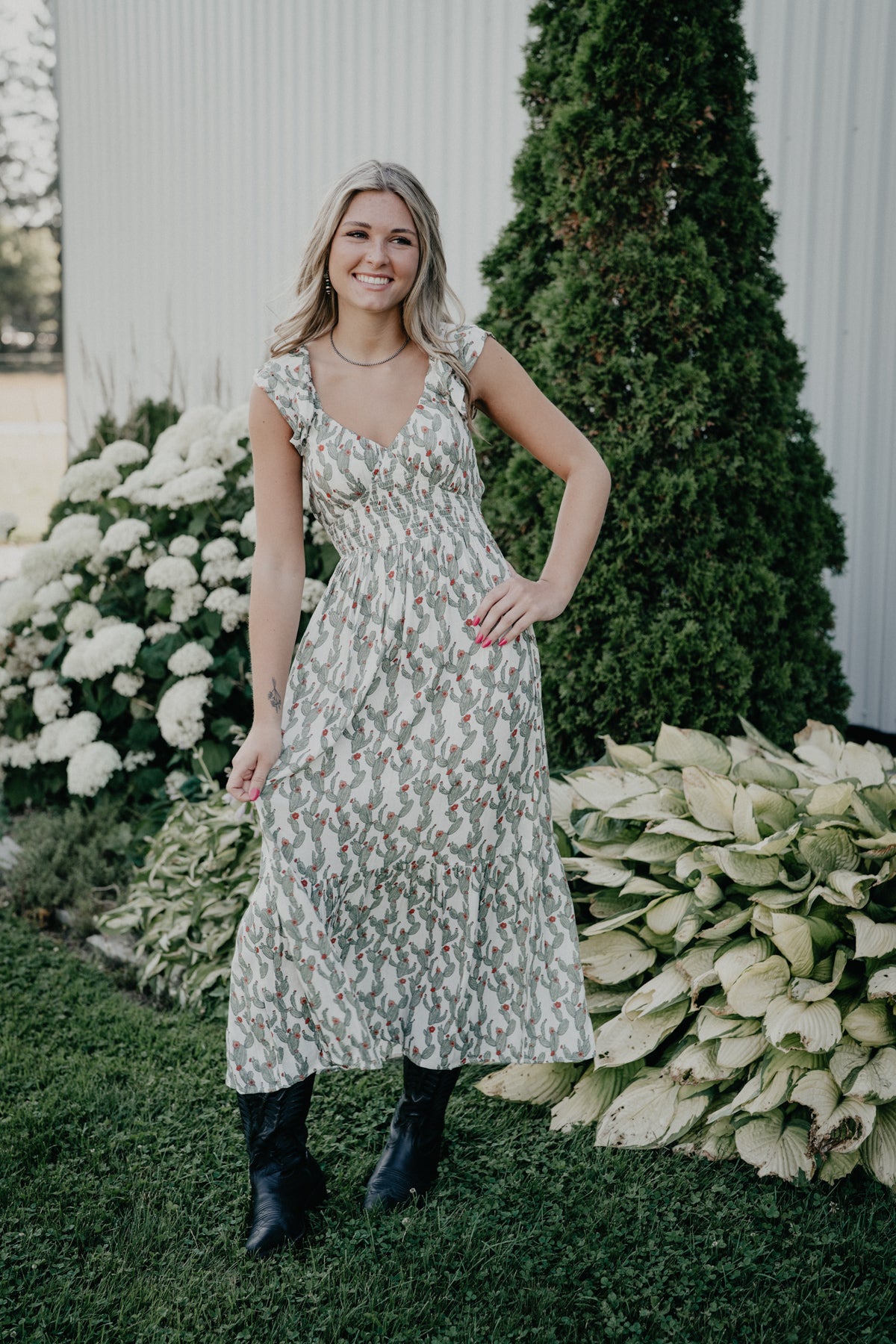 'Buckley' Cactus Floral Midi Dress by Rock & Roll (XS-XXL)