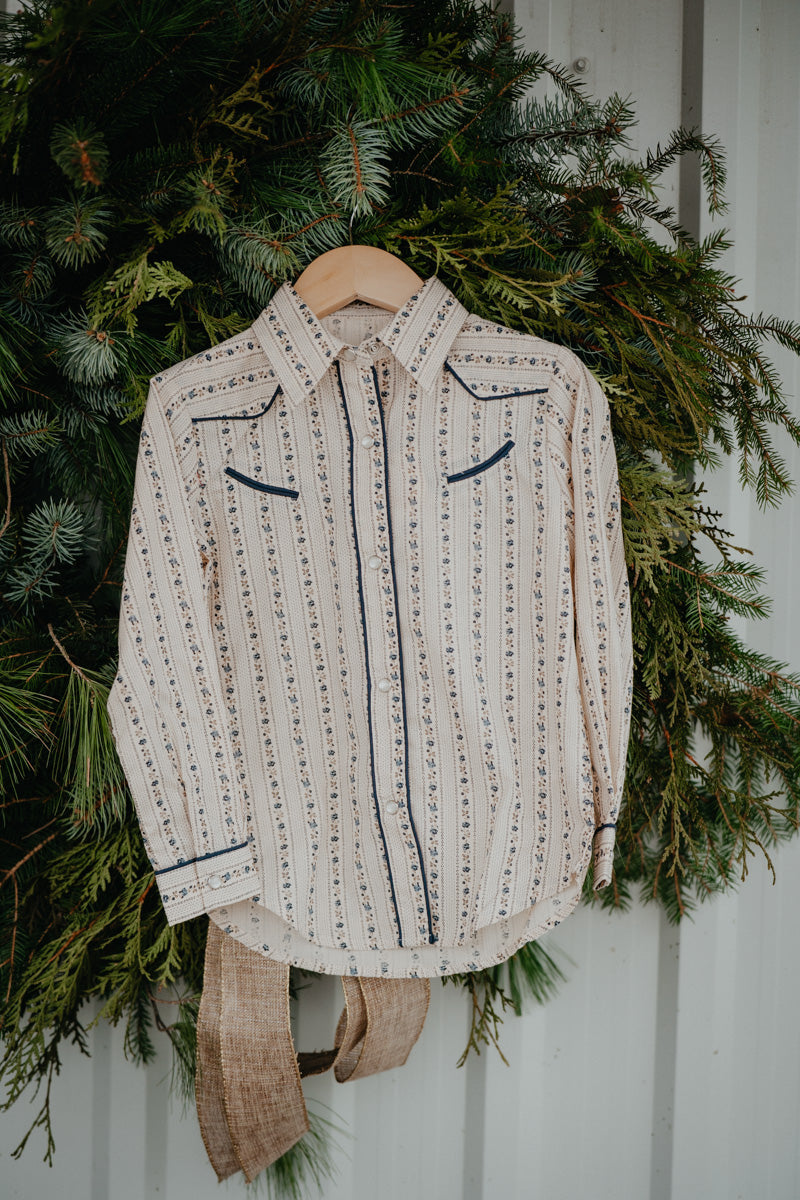 'Vera Jr.' GIRL'S Wallpaper Pearl Snap Shirt by Roper (XS-XL)