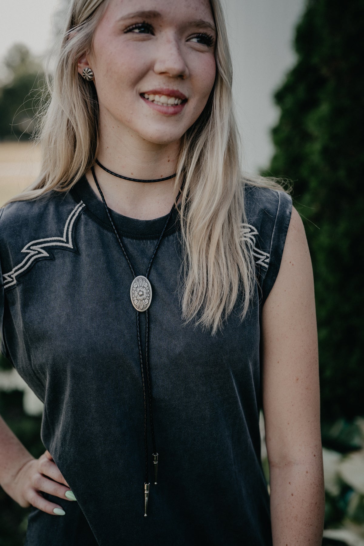 Dreamer Wrap Oval Floral Bolo Tie by November Maker
