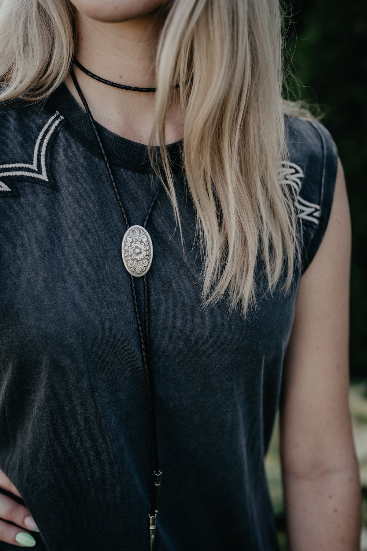 Dreamer Wrap Oval Floral Bolo Tie by November Maker