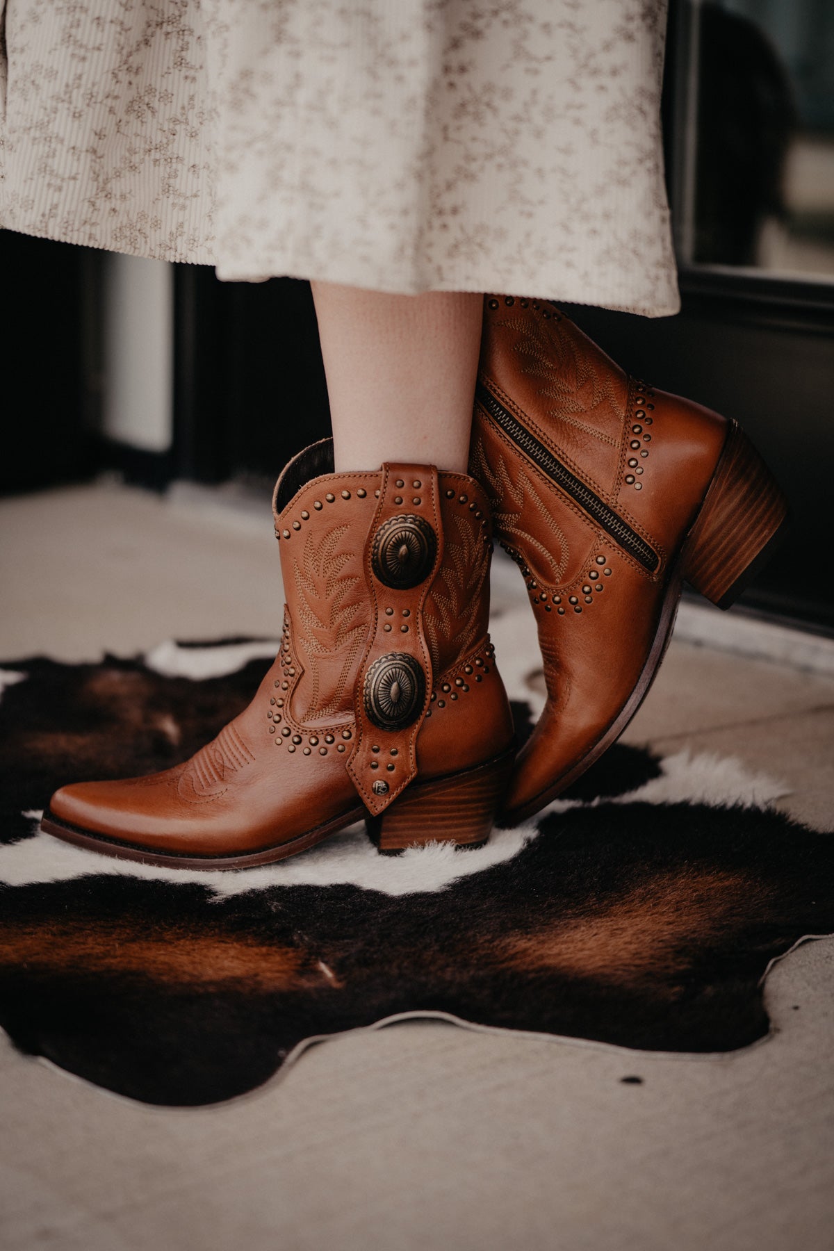 'Shirley' Warm Amber Concho Boot By Liberty Black (Sizes 6-11)