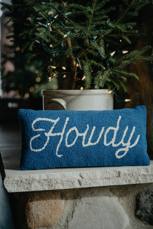 'Howdy' Hooked Accent Lumbar Pillow