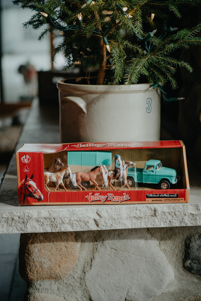 1955 Chevy Pickup and Horse Trailer Kids Toy Set