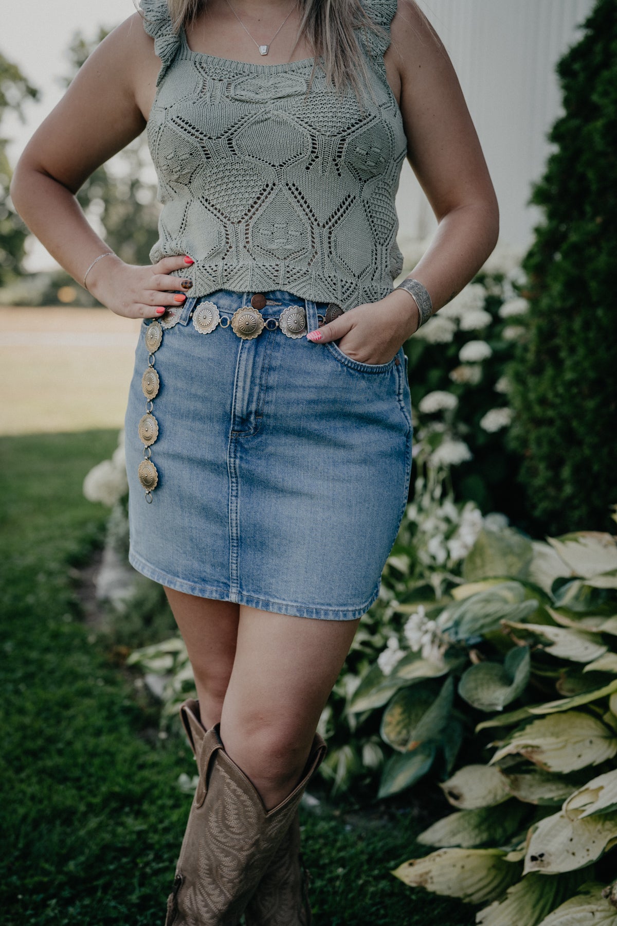 'Mikayla' Retro Wrangler Bailey Skirt (24-33)